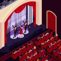Theatre Isometric Background &copy; freepik